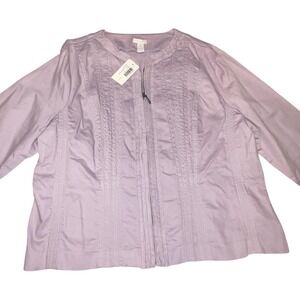 Chicos Finn Lavender Angelic Denim Jacket 
Women Size 3 (XL) New Full Zip